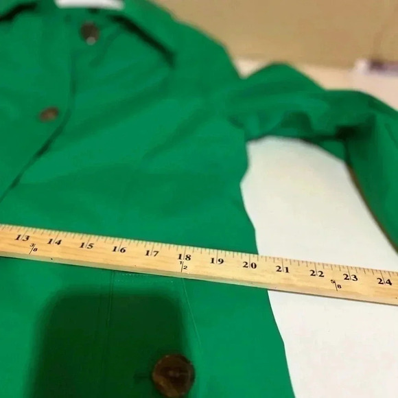 Dennis Basso Water Resistant Button Front Kelly green Jacket small - Picture 10 of 12